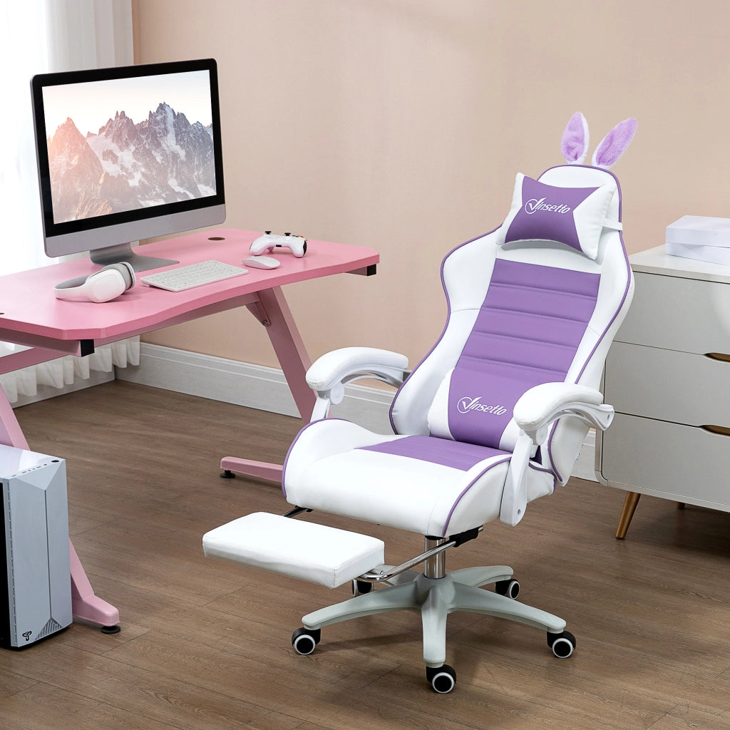 Sedia da Gaming Ergonomica con Lumbar Support e Poggiatesta ¨C Minimal ¨C Viola
