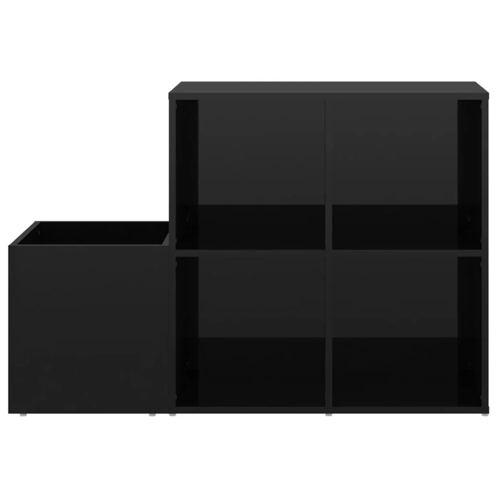 Scarpiera mobile contenitore per scarpe mobile per ingresso corridoio soggiorno legno ingegnerizzato lucido nero 02_0021760