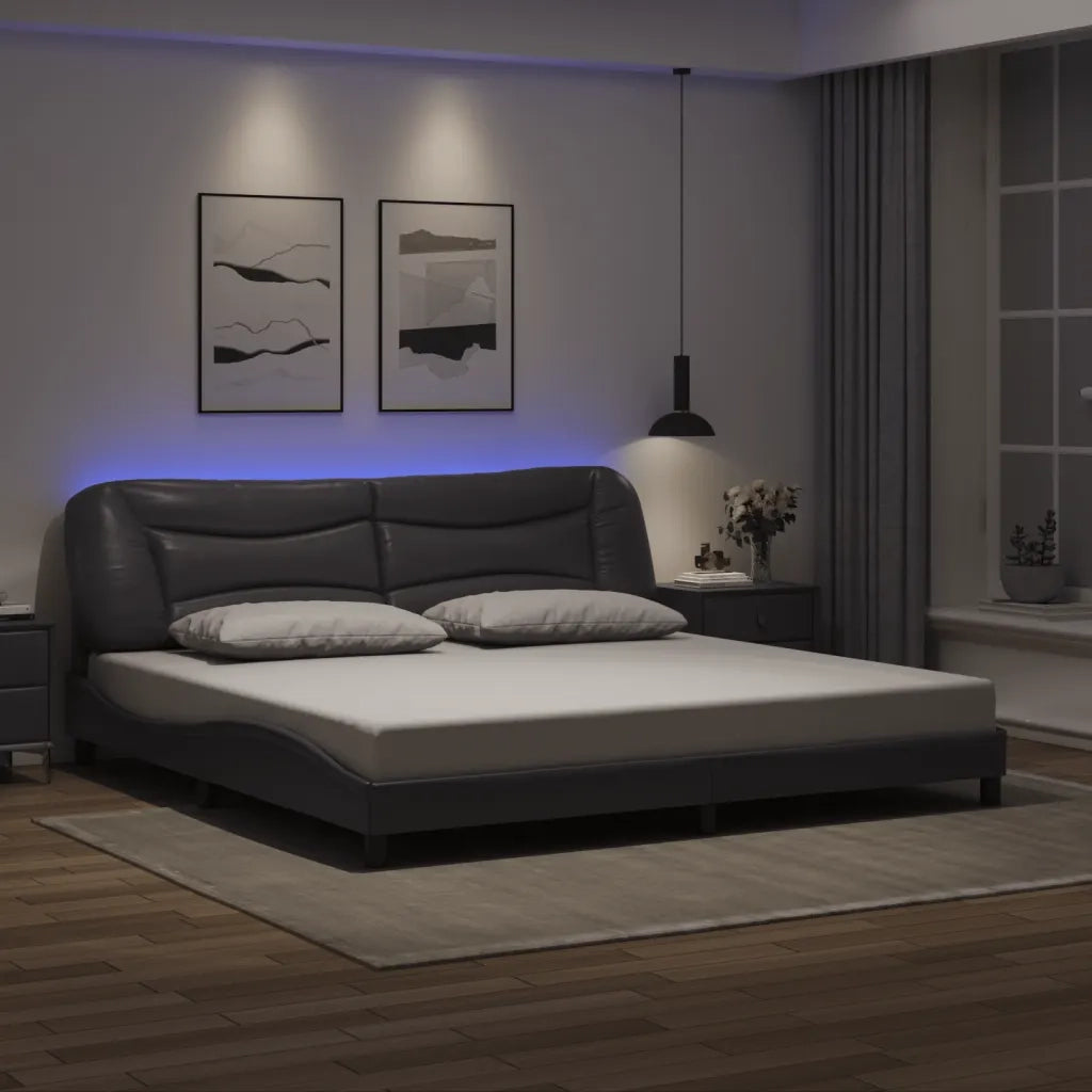 Giroletto con LED senza Materasso Hvar Grigio 200x200 cm