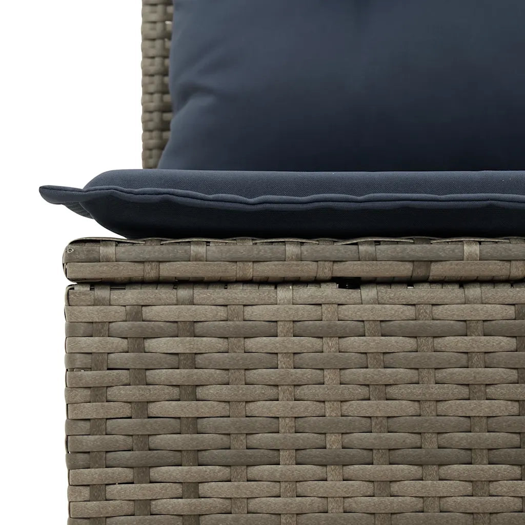 Set Divano Giardino 10 pz con Cuscini Grigio Chiaro Polyrattan