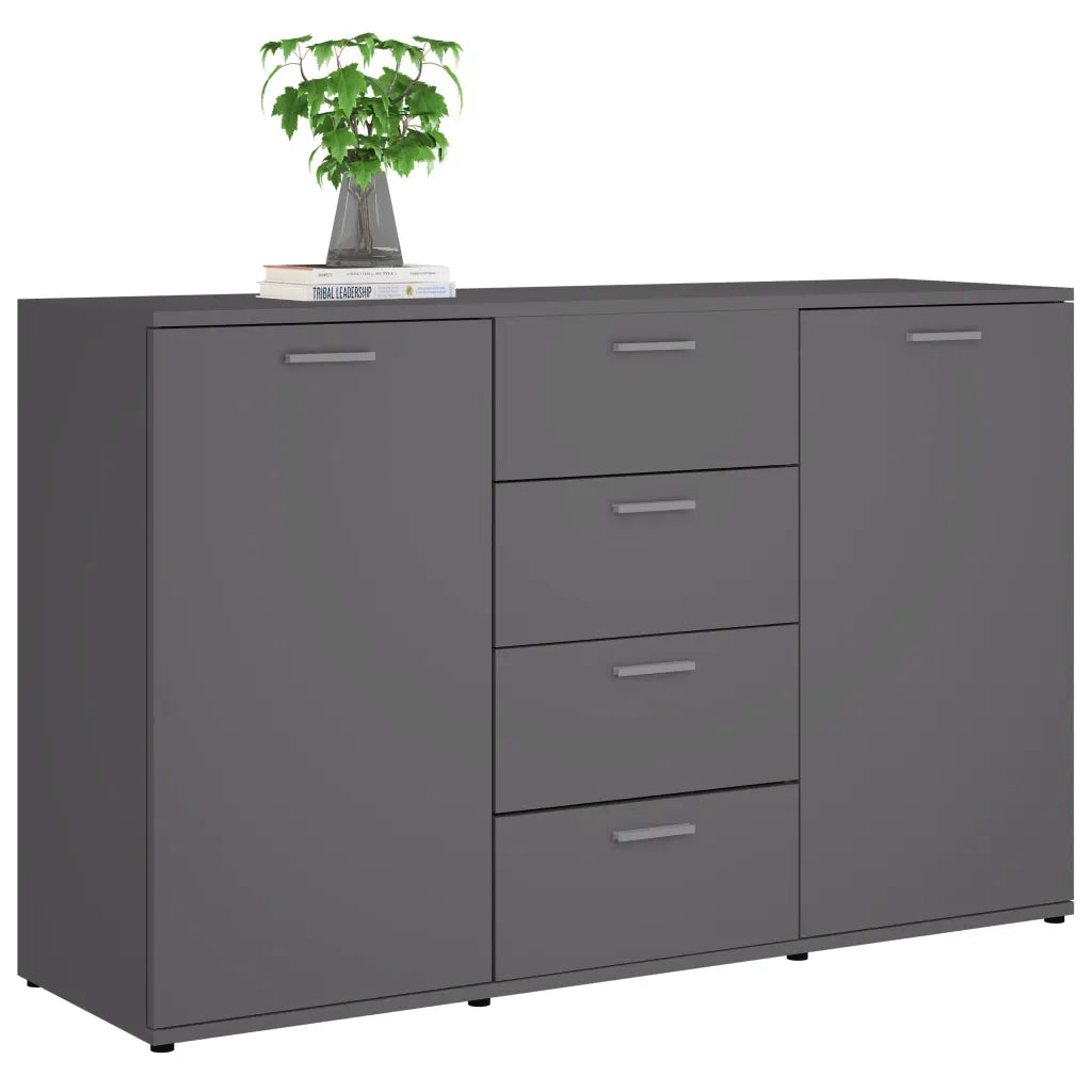 Credenza Grigia 120x35,5x75 cm in Legno Multistrato 801330