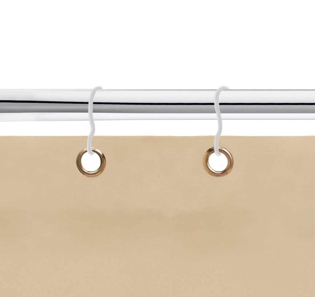 Tenda da sole tessuto resistente per balcone con anelli lavabile a caduta - Beige - 140x350 cm