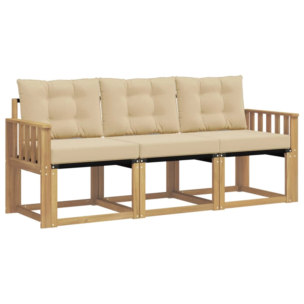 Set di divani da esterno 3 pz Bianco e Beige 3389163