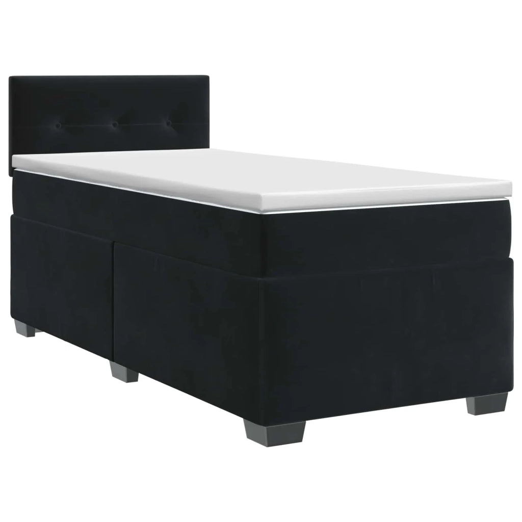 Letto box spring con materasso Nero 100 x 200 cm Velluto 3450658