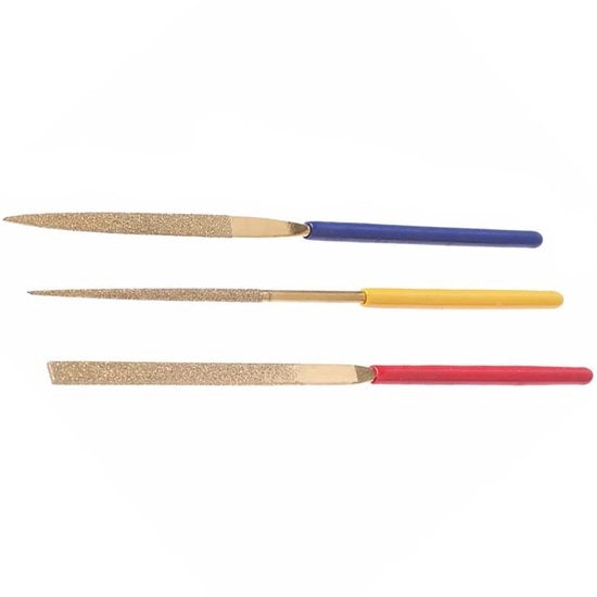 Set di Triturazione a 3 Pezzi - Trituratori a Diamante - Smalto in Titanio - Per Legno/Metallo/Vetro - Cassetto di Stoccaggio Robusto - Lunghezza 100mm - Set di Triturazione