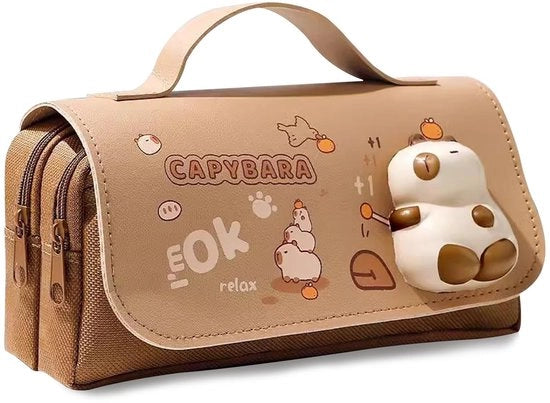 Etui con Grande Capacità - Capybara Kawaii - Organizzatore per Ragazze/Ragazzi - Tas per Trucco - Progetto Unico