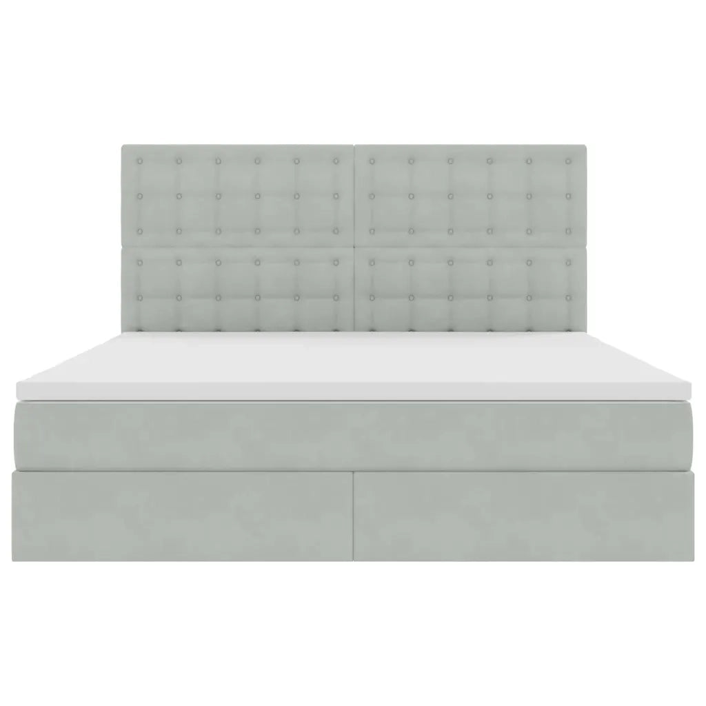 Letto con contenitore e LED Grigio chiaro 160 x 200 cm Velluto 3372795