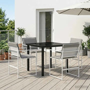 Set da Pranzo per Giardino 5 pcs Bianco e Grigio Chiaro 3448900
