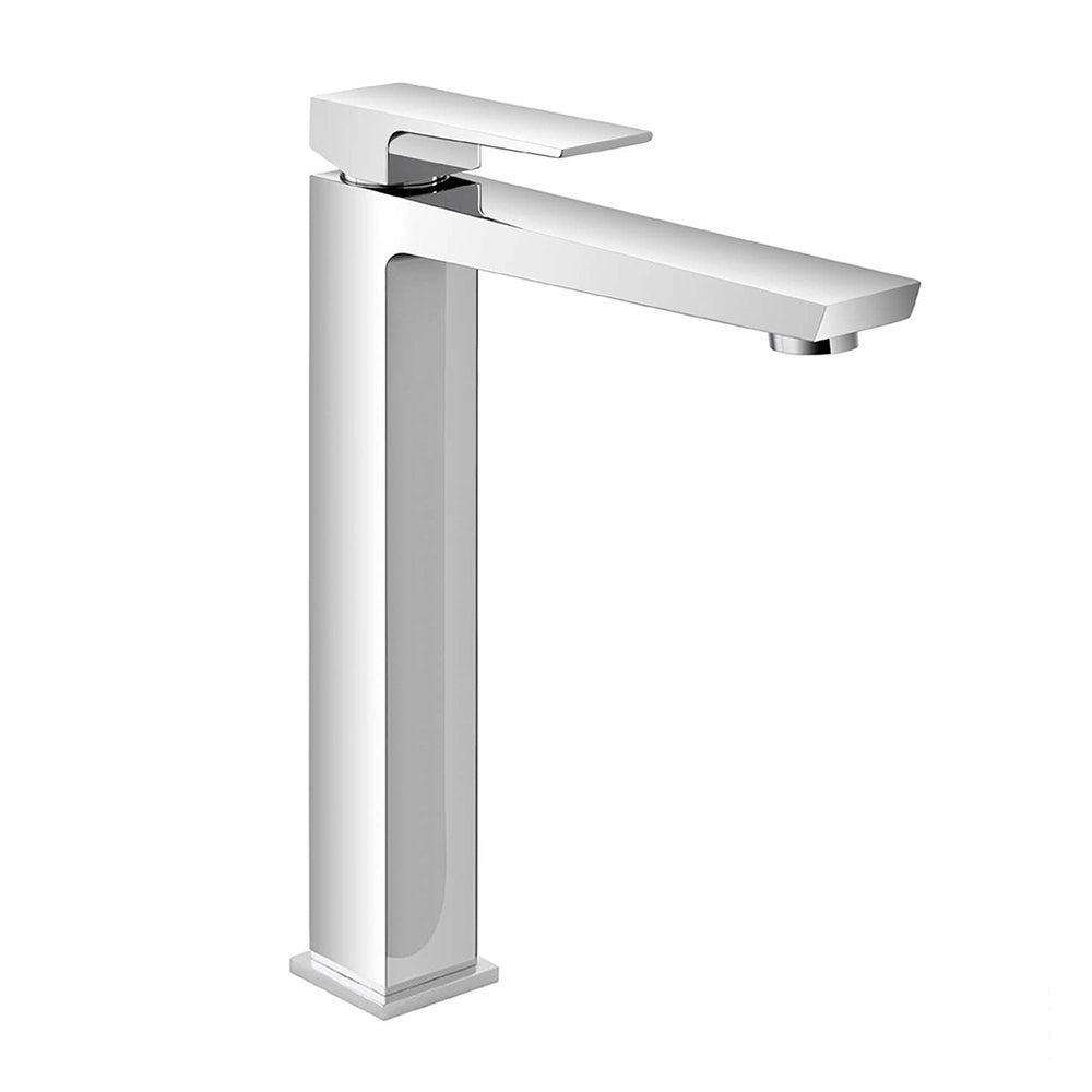 Set di rubinetti lavabo alto e bidet finitura cromo con piletta Kubo