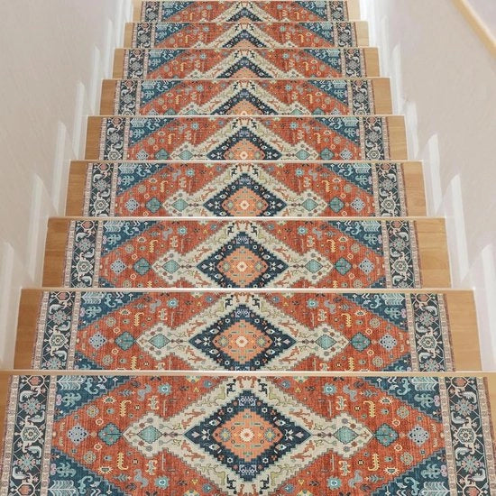 Trappole Antiscivolo - Vintage Arancione/Azzurro - 15 pezzi - 76x20 cm