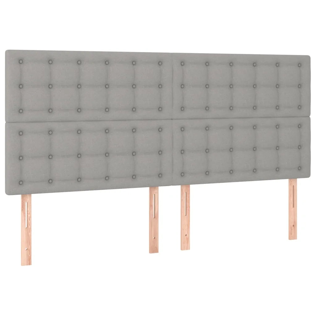 Testiera-Testata del letto Grigio Chiaro 180x5x118/128 cm Tessuto