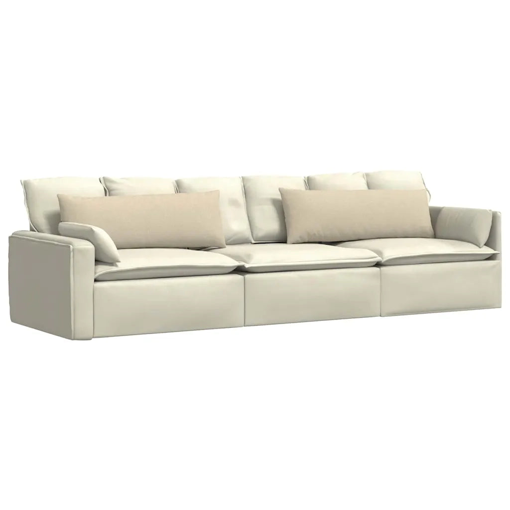 Cuscini da Divano 2 pz-Set di 2 Cuscini per Sofa Crema 120 x 40 cm Tessuto 871812