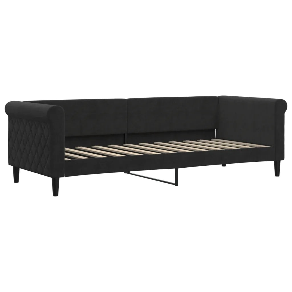 Divano letto | Sof¨¤ letto | Letto singolo con Materasso Nero 80x200 cm in Velluto