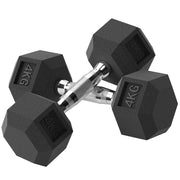 Set manubri 2x4 kg con bilanciere ¨C Minimal ¨C Nero e argento