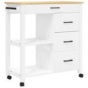 Carrello da Cucina MONZA 84x40x88,5 cm in Legno Massello di Pino CFW1864266