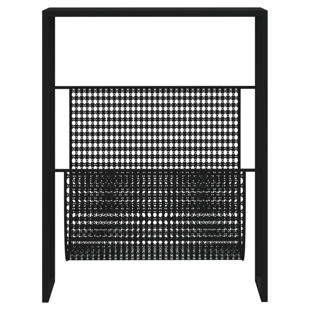 Portariviste Nero 35x15x45 cm in Acciaio