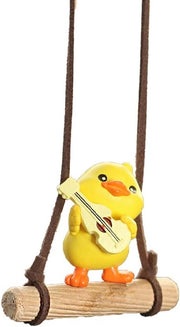 Hanger per retrovisore auto con uccello giallo decorativo, Accessorio decorativo per auto