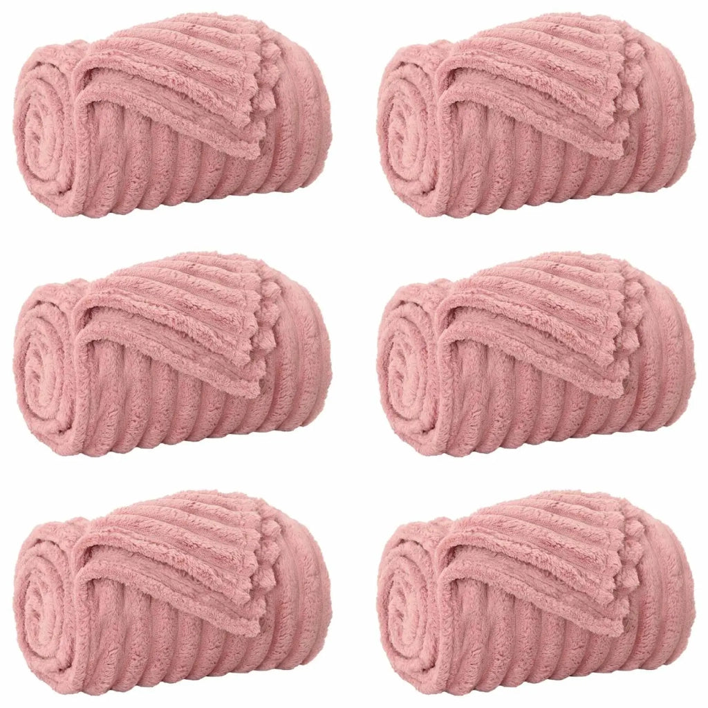Coperte da Pile 6 pcs Rosa 270 x 240 cm Panno
