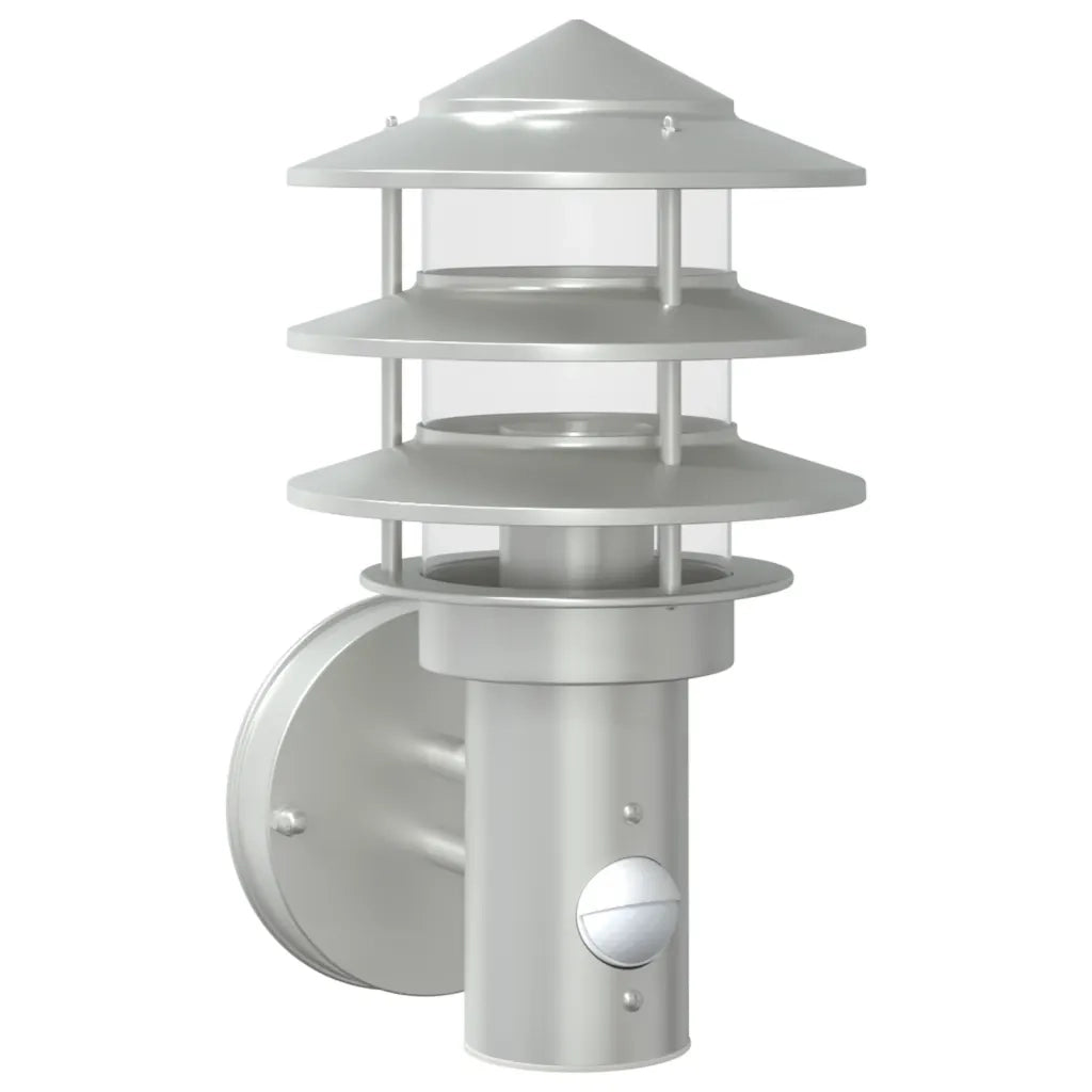 Applique per Esterno con Sensore Argento in Acciaio Inox 4006230