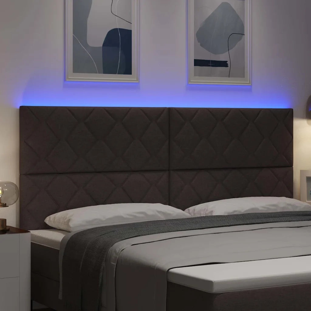 Testiera LED Grigio chiaro 200 cm Tessuto 3338556
