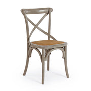 Sedia in Legno di Olmo con Seduta in Rattan Naturale - CROSS