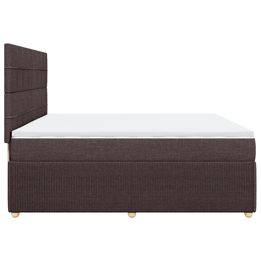 Giroletto a Molle con Materasso Marrone Scuro 200x200cm Tessuto 3294466