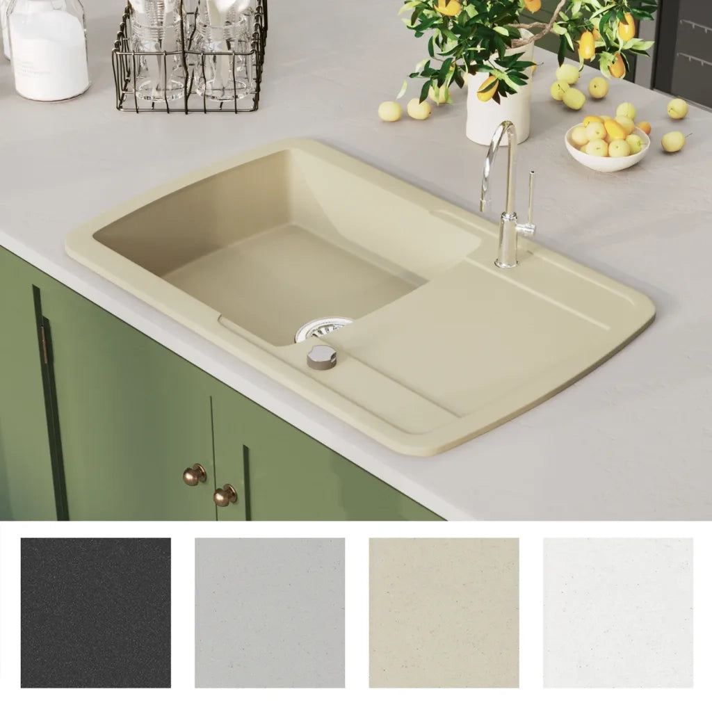 Lavello da Cucina in Granito Vasca Singola Beige 144852