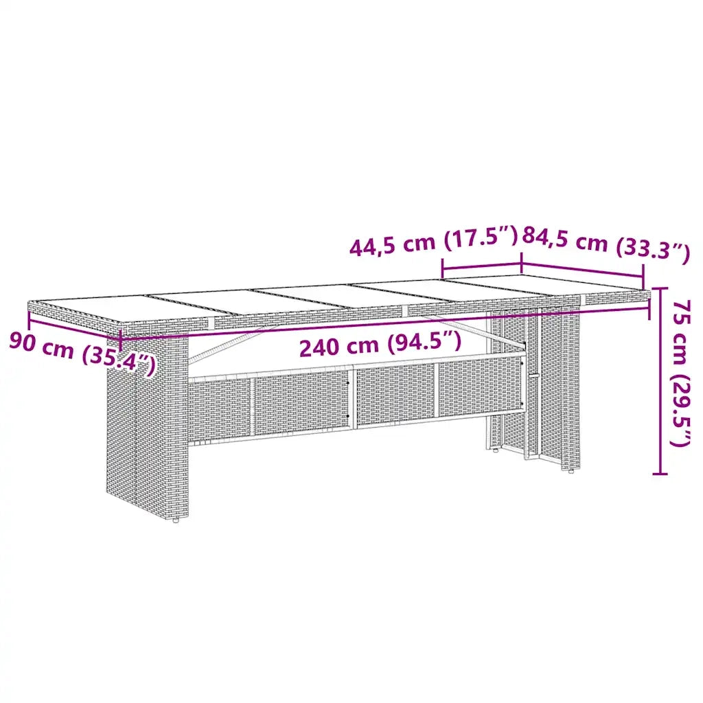 Set Bistrò da Giardino 9 pz con Cuscini in Polyrattan Grigio 3277280