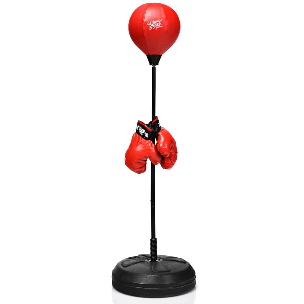 Palla da boxe con base altezza regolabile, Sacco da boxe con pompa manuale e guanti da boxe-Boxe