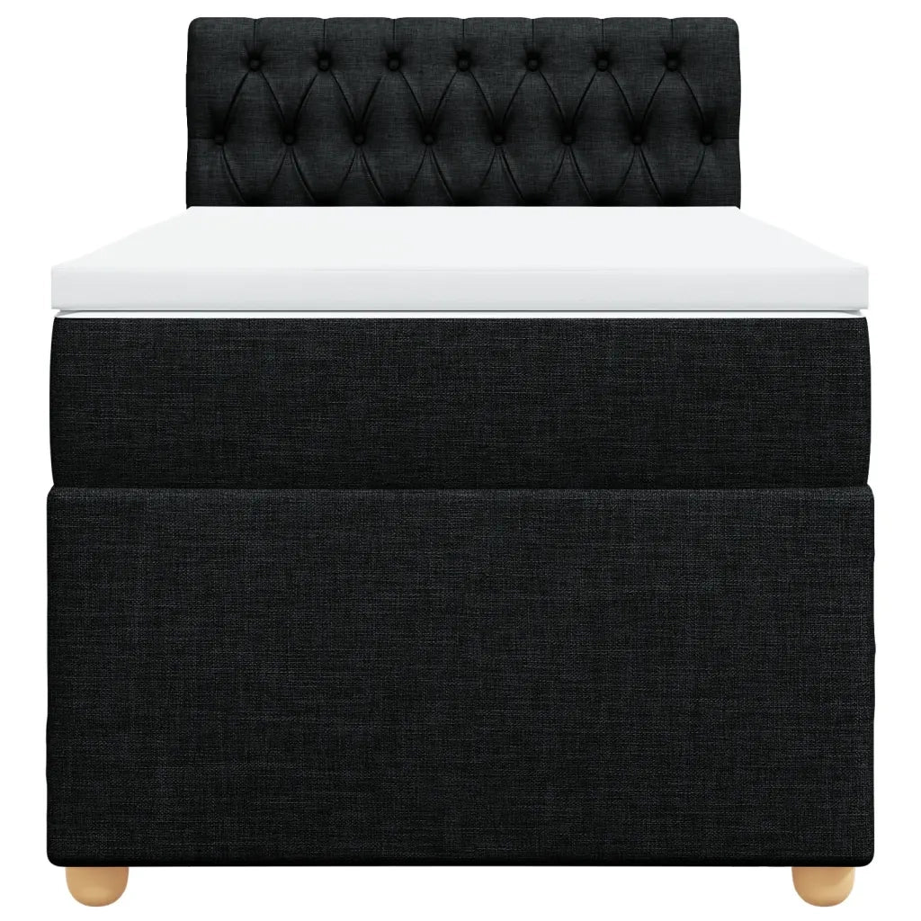Letto a Molle con Materasso Nero Singolo in Tessuto 3286861