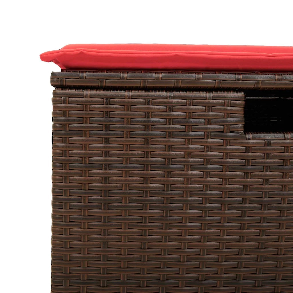 Set Divano da Giardino 4 pz con Cuscini Marrone in Polyrattan 3325460