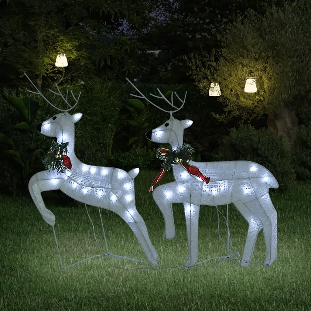 Renne di Natale 2 pz Bianco 40 LED CFW6368792