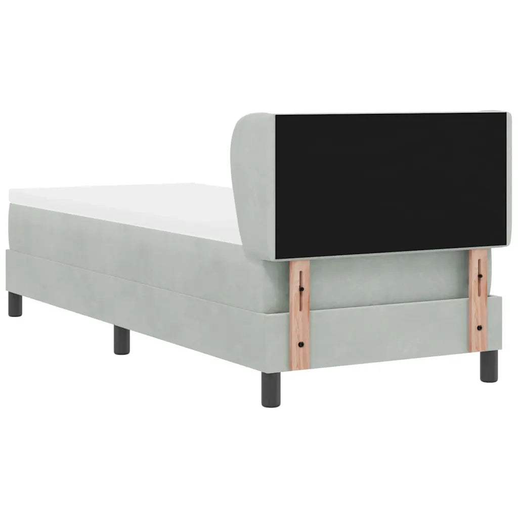 Letto a molle con testiera Grigio chiaro 80 x 200 cm Velluto 3340412