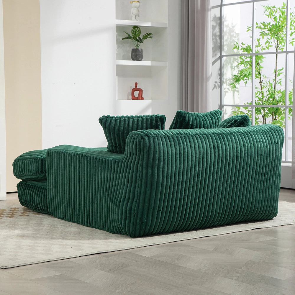 Cloud couch - Xylo - Velluto coste 3 cuscini verde smeraldo