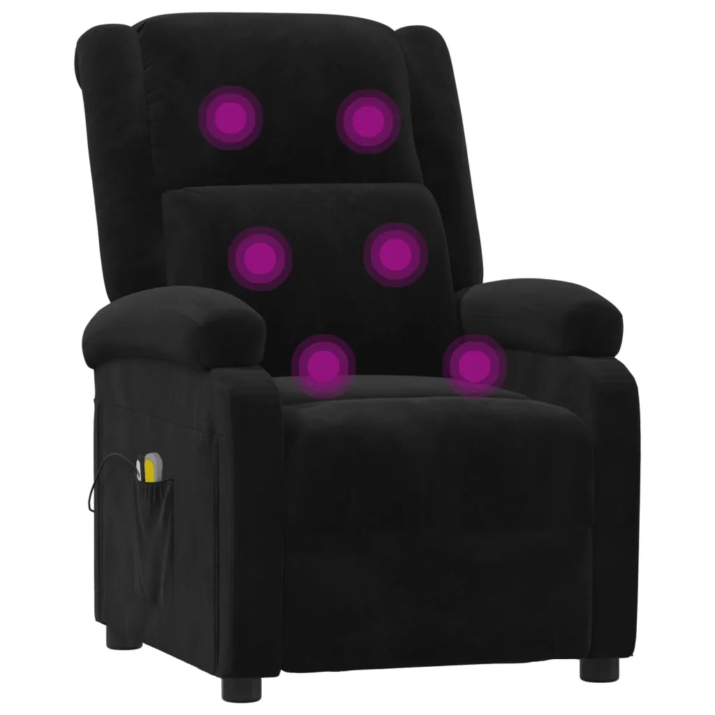 Poltrona Massaggiante Elettrica Nera in Velluto 3098410