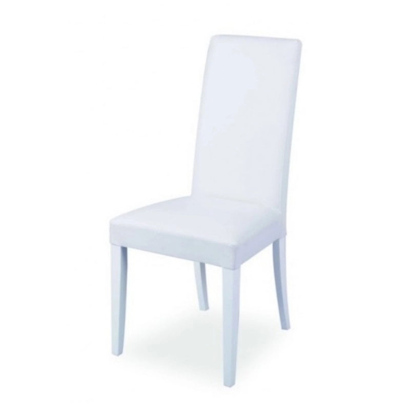 SEDIA NANCY 47X47XH101CM BIANCA IN ECOPELLE.