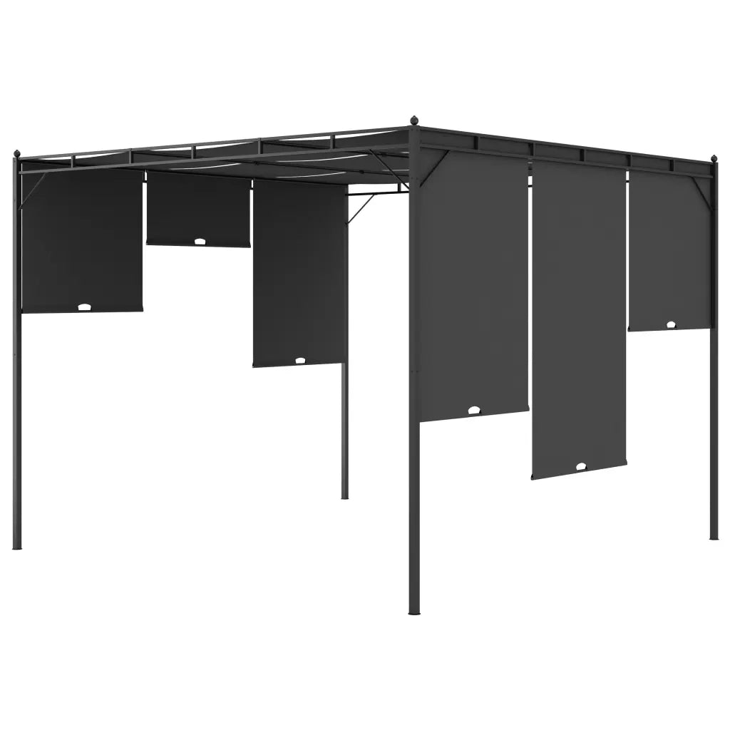 Gazebo | Pergolato da Giardino con Tenda Laterale 3x3x2,25 m Antracite