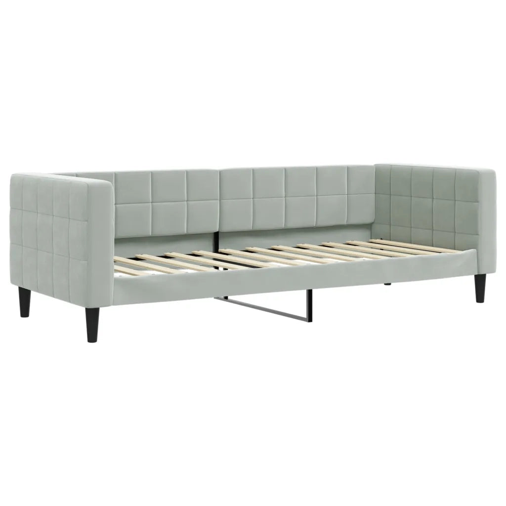 Divano Letto Estraibile Cassetti Grigio Chiaro 80x200cm Velluto 3196756