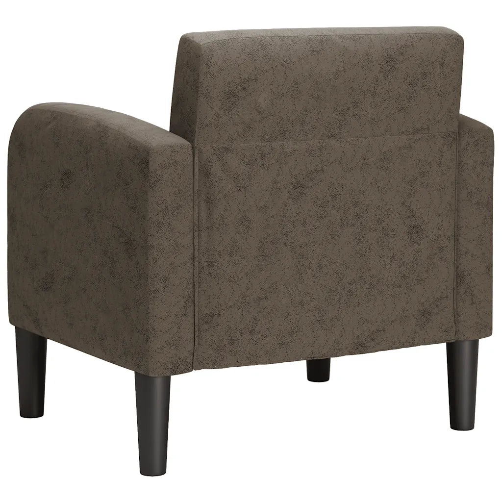 Divano Sedia con Braccioli-Poltrona-Sofa Relax Grigio Scuro 54 cm in Similpelle