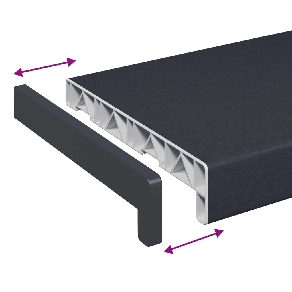Soglia della Finestra Antracite con Venature del Legno PVC CFW1907892