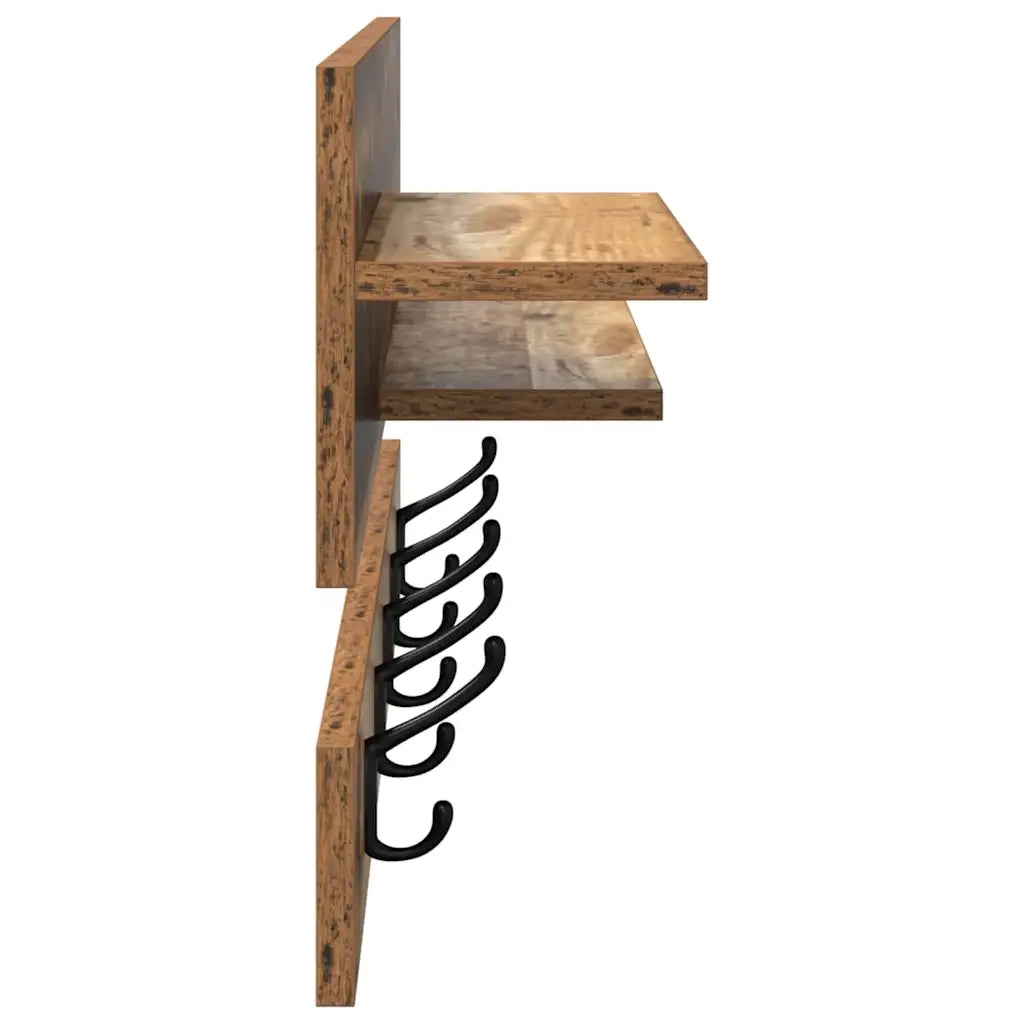 Appendiabiti a muro Legno vecchio 90 x 15 x 36 cm 874425