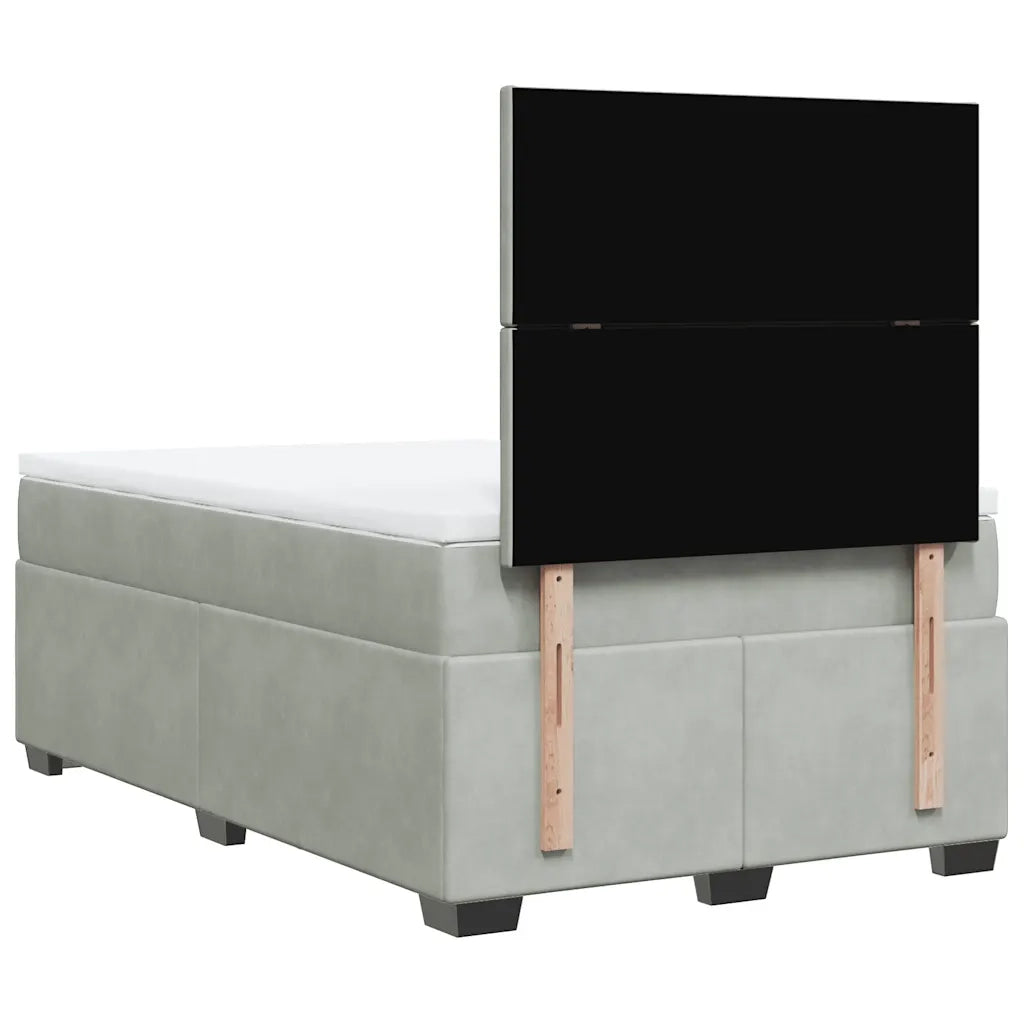 Giroletto a Molle con Materasso Grigio Chiaro 120x200cm Velluto 3290876