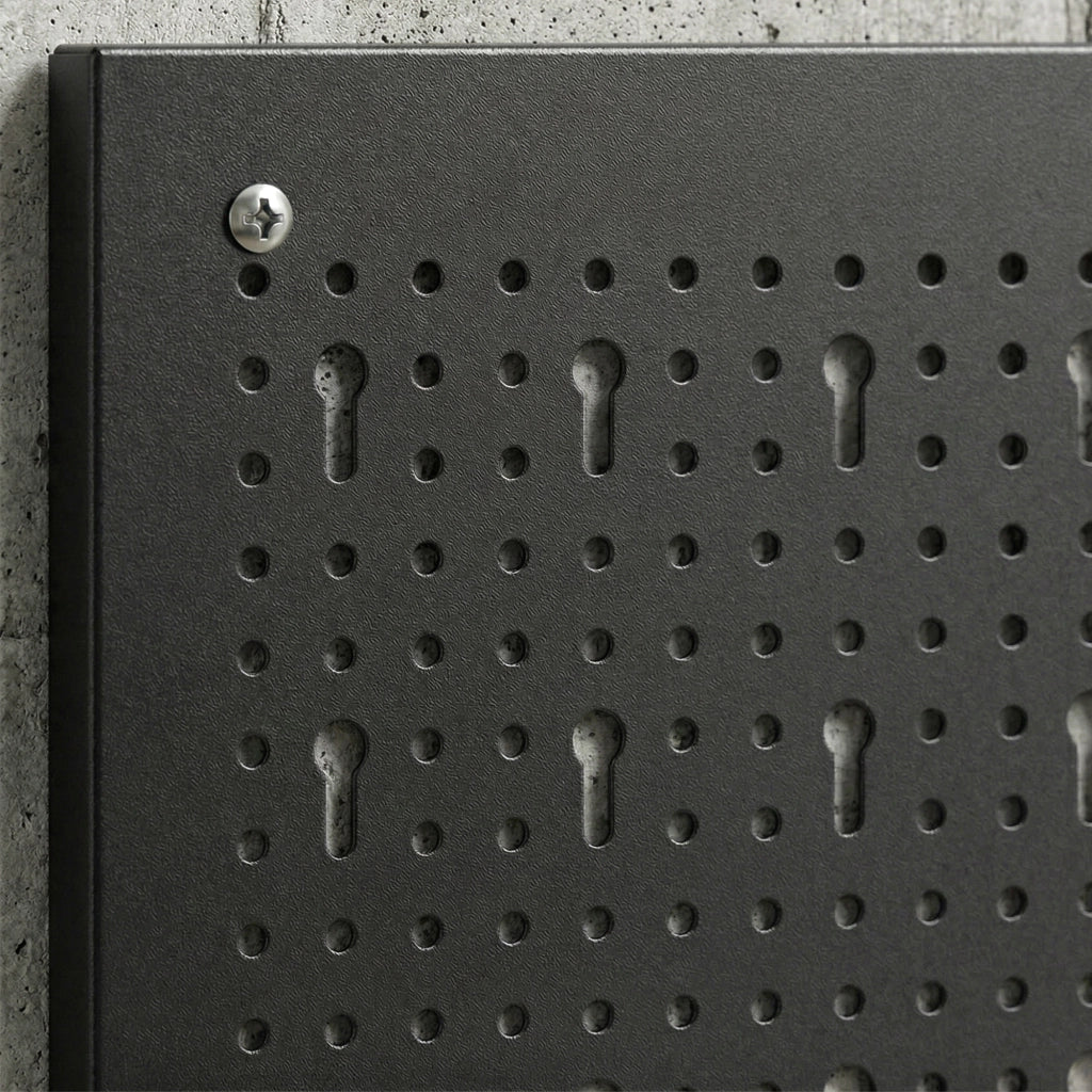 Pannello Attrezzi 4 Pezzi con Ganci e Ripiani ¨C Minimal ¨C Nero e Rosso 60x40 cm