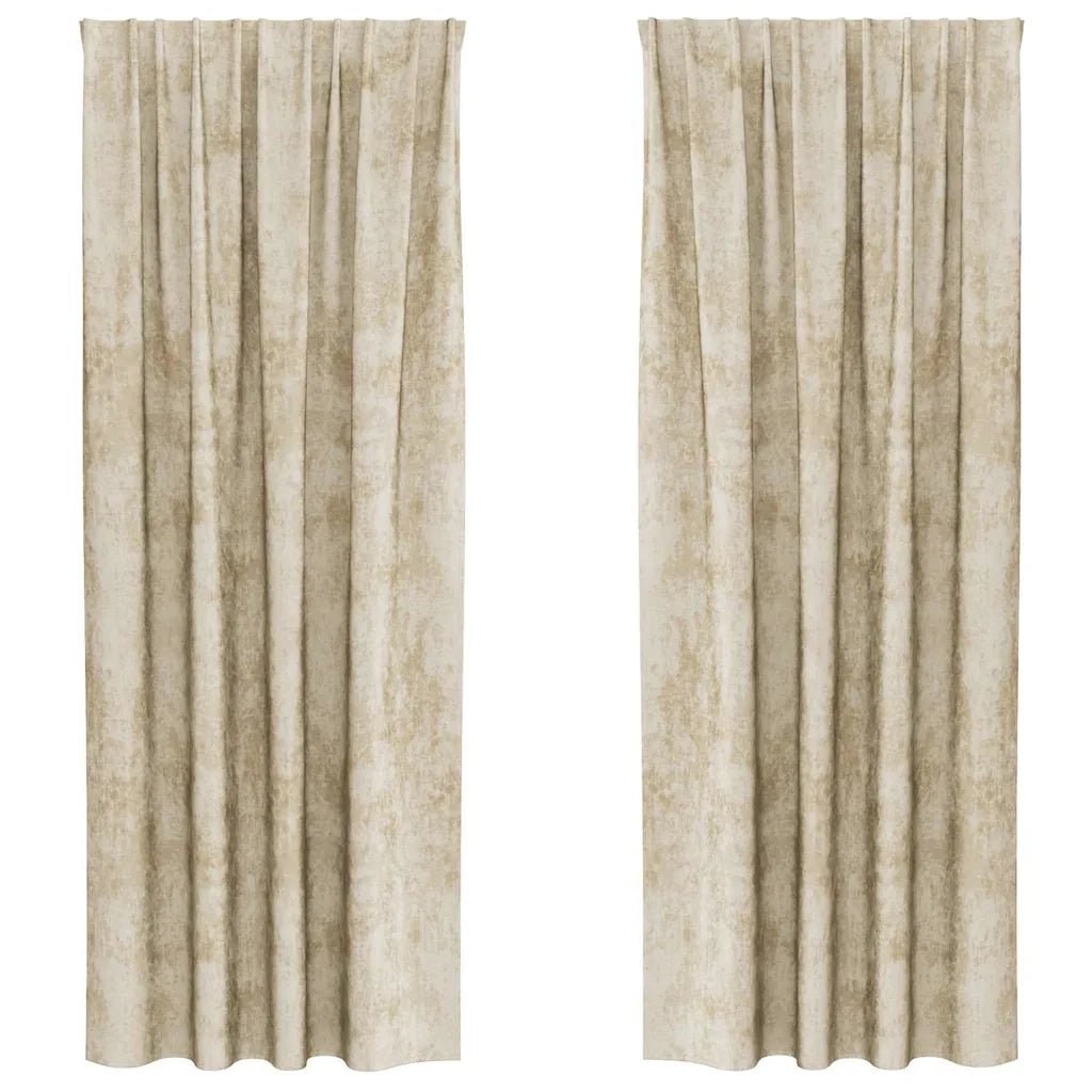 Tende in Velluto con tende 2 pcs Crema 225 x 140 cm Velluto 4107700