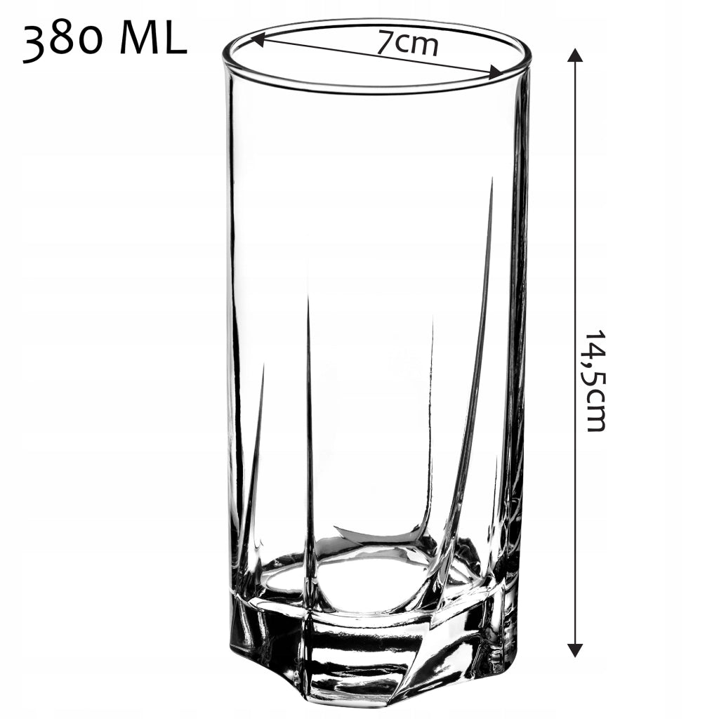 Bicchieri KADAX per bevande e succhi di frutta, set da 6 bicchieri alti, 380 ml