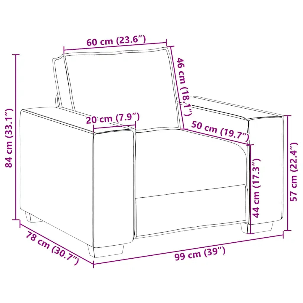 Divano Sedia Rosa 100x78x84 cm Velluto 4105003
