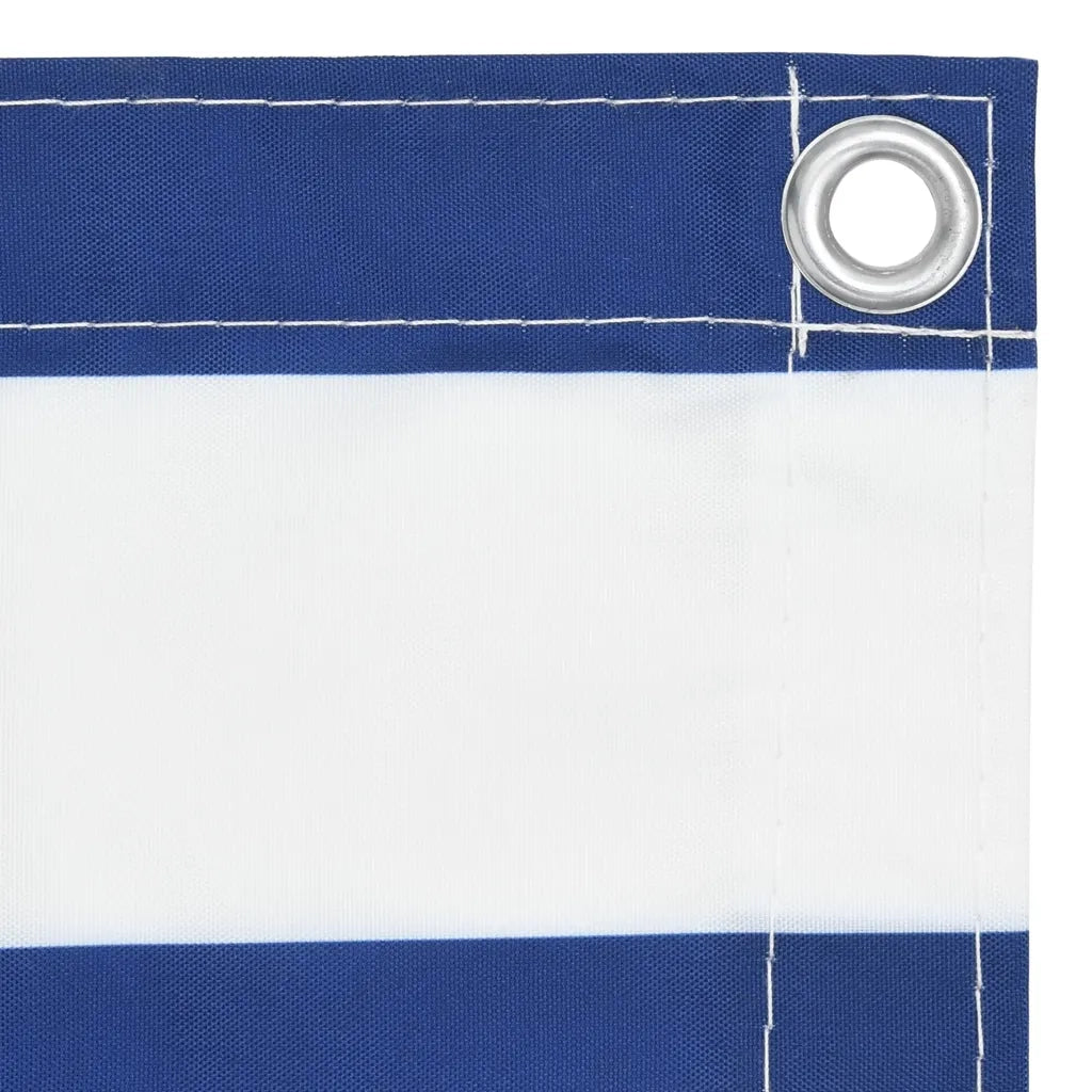 Schermo da balcone | Paravento Balcone Bianco e Blu 120x600 cm in Tessuto Oxford