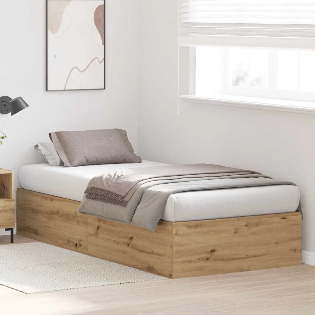 Struttura letto con contenitore Rovere artigianale 100 x 200 cm 3335356