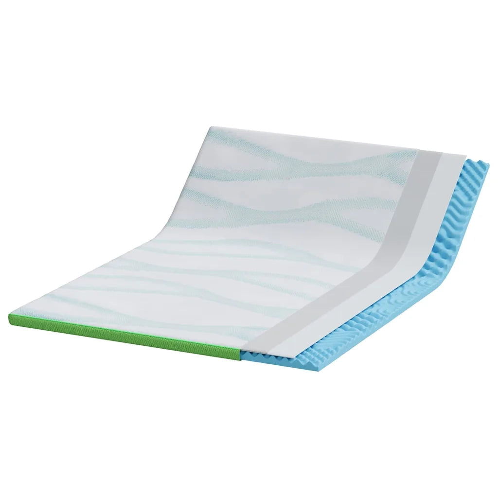 Topper per materasso Bianco e Verde 140 x 190 cm 4106149