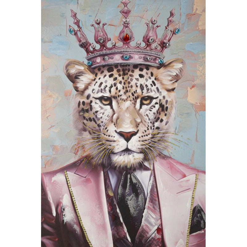 Dipinto Su Tela King -b- Con Cornice 82x4,5x122